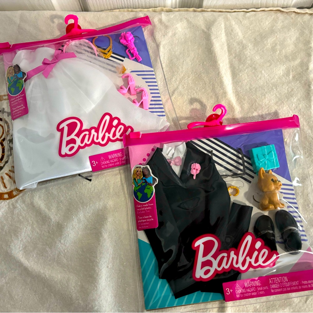 Barbie and Ken fashion wedding clothes new.